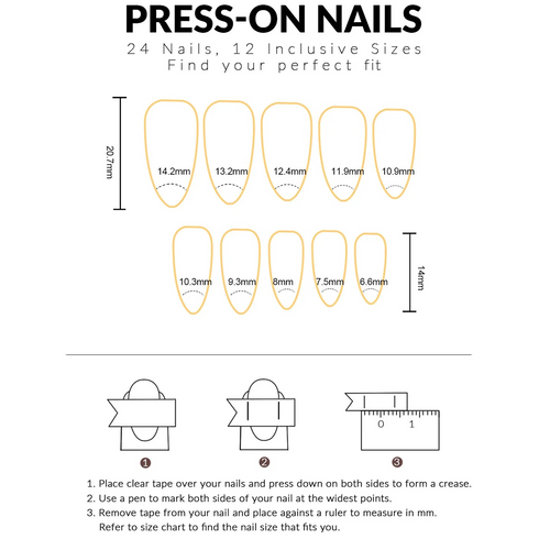 24pcs Glossy Red Cat's Eye Press-On Nails – Almond Full-Cover