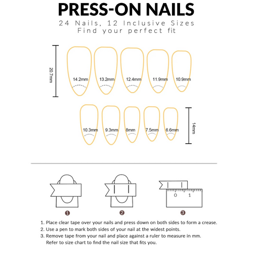 3D Design Press-On Nails – Floral Butterfly Glossy Almond by Blushtip 🦋🌸✨ (24 pcs)